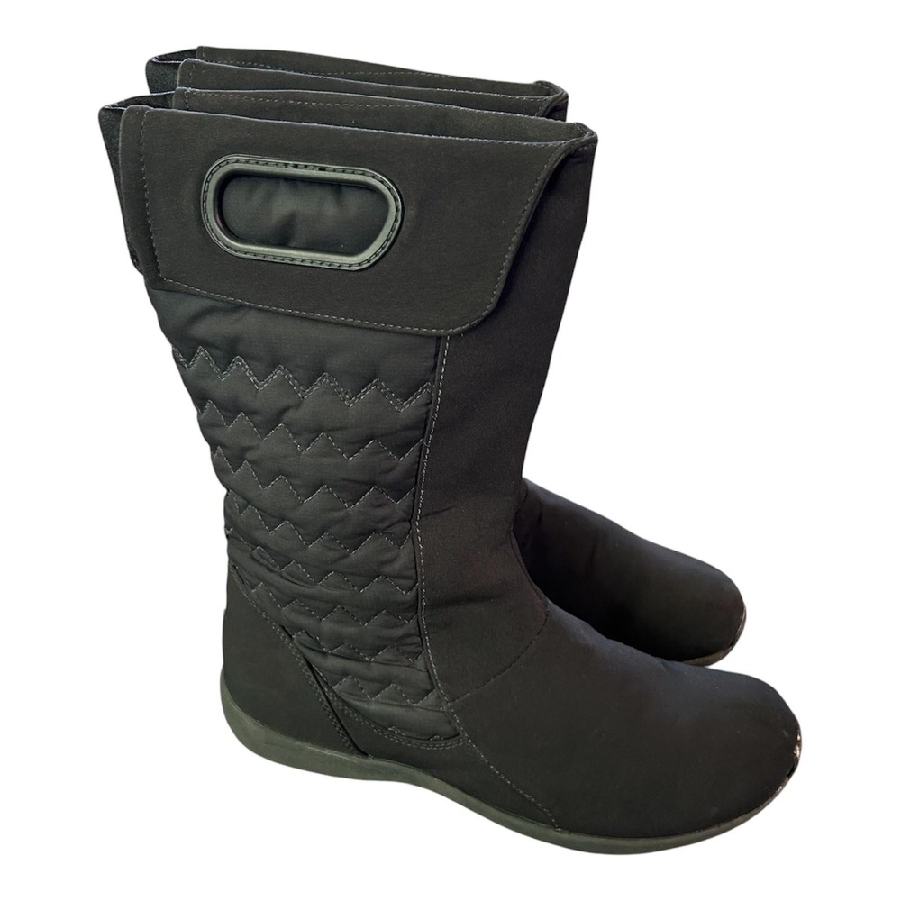 Patagonia Boots Fiona Quilted Mid Snow Womens 9.5 Black Zip Insulated Winter